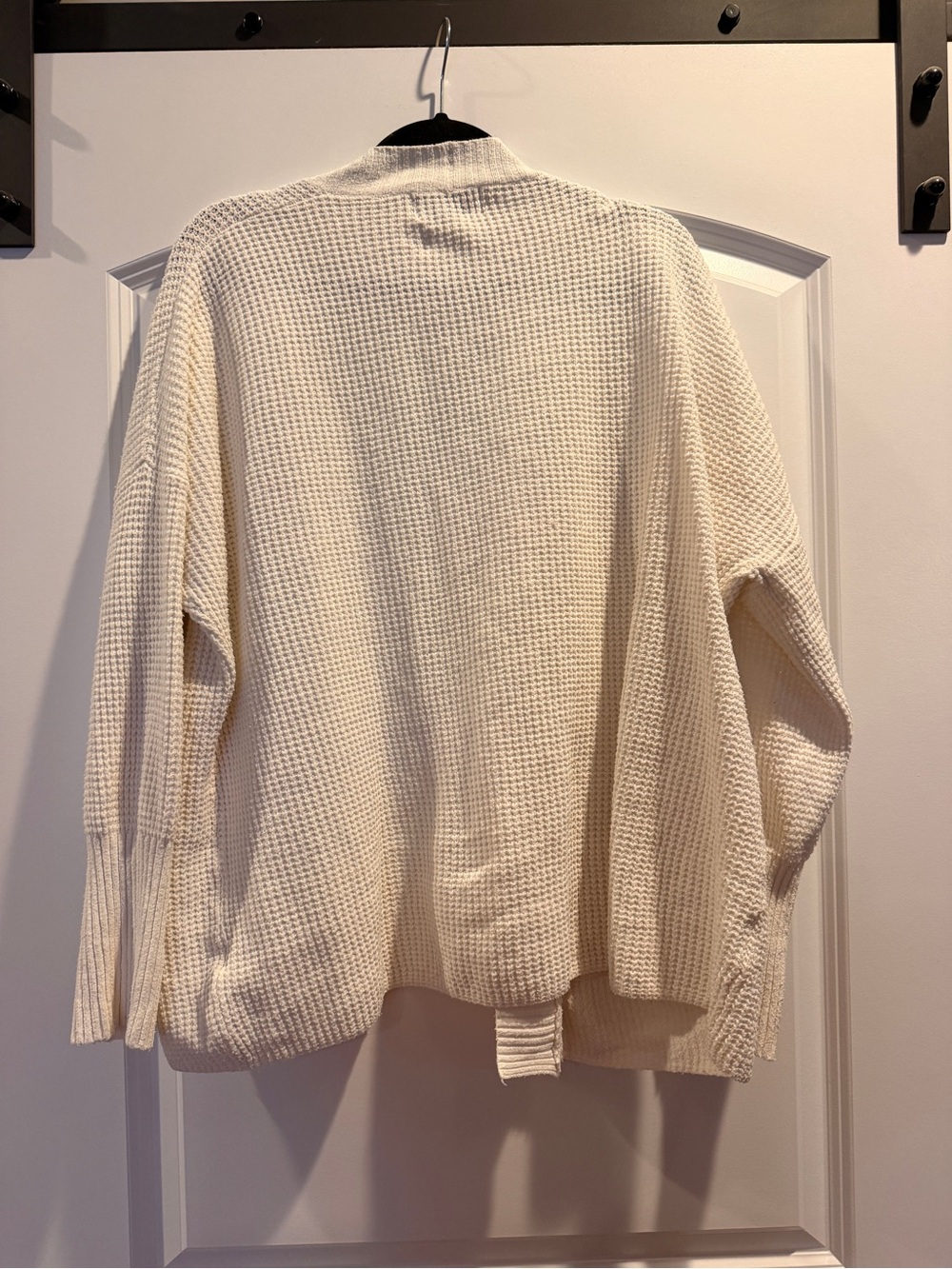 Old Navy Cream Waffle-Knit Cardigan Sweater
